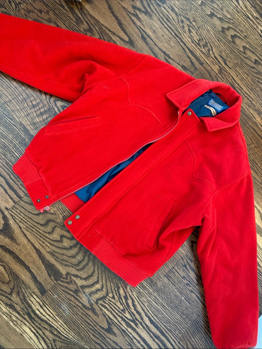 Vintage Pendleton Red Wool Western Bomber Jacket. Beautiful! - Picture 6 of 9